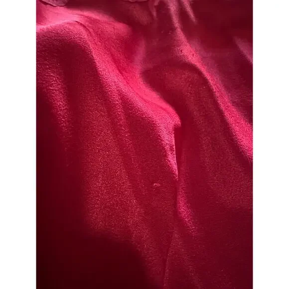 Vintage California Dynasty Red Satin Lace Lingerie Slip Dress w/ Leg Slit Sz S - Picture 10 of 10